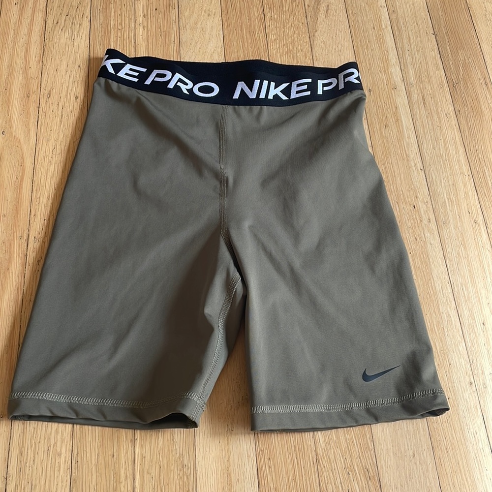 Nike Pro army green stretch athletic shorts